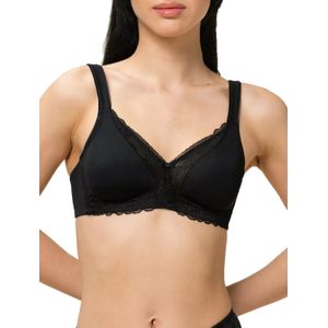 TRIUMPH BH zonder beugel - Modern Lace+ Cotton N - Kanten Katoenen niet voorgevormde bh - Brede zachte bandjes  - Zwart