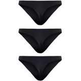 Dames String - Naadloos - Zwart en Huidskleur - 3-pack