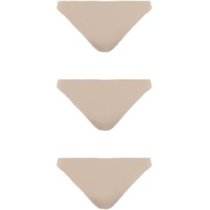 Dames String - Naadloos - Zwart en Huidskleur - 3-pack