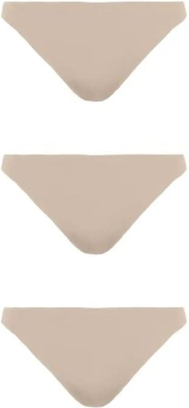 Dames String - Naadloos - Zwart en Huidskleur - 3-pack