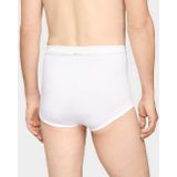 Conta heren tailleslip met gulp - Rib  - Met sluiting - Heren onderbroek - 100% katoen wit mannen ondergoed