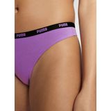 Puma - 3-Pack Dames Strings - Zwart - Wit - Paars - Katoen
