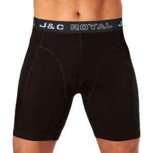 J&C Heren boxershort - extra lange pijpjes - Modal - Tegen schurende benen - Kruipt niet op - XXXL - Zwart