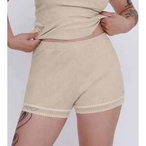 Sloggi dames GO Ribbed Short - Katoenen slaapshort  - Creme