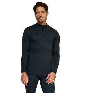 Ten Cate Thermo heren shirt lange mouw - Col met rits  - Blauw