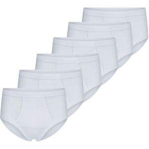 Beeren 6 stuks heren slips met gulp wit - Voordeelpack