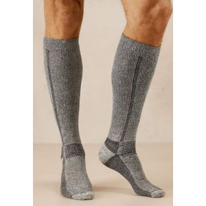 Basset - Thermo Kniekous - Grijs - Wol - Hoge Warm Winter Sokken