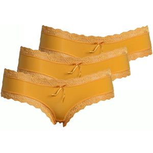 J&C - Microfiber Dames String - Zwart - 95% Polyamide, 5% Elastaan - 3 Stuks