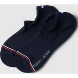Tommy Hilfiger 2-paar Iconic sneakersokken  - Footies die niet afzakken - Dames en heren  - Blauw