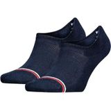 Tommy Hilfiger 2-paar Iconic sneakersokken  - Footies die niet afzakken - Dames en heren  - Blauw
