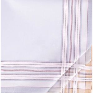 Tiseco - Zakdoek - Grijs/Blauw/Bruin - Katoen - 12 Stuks