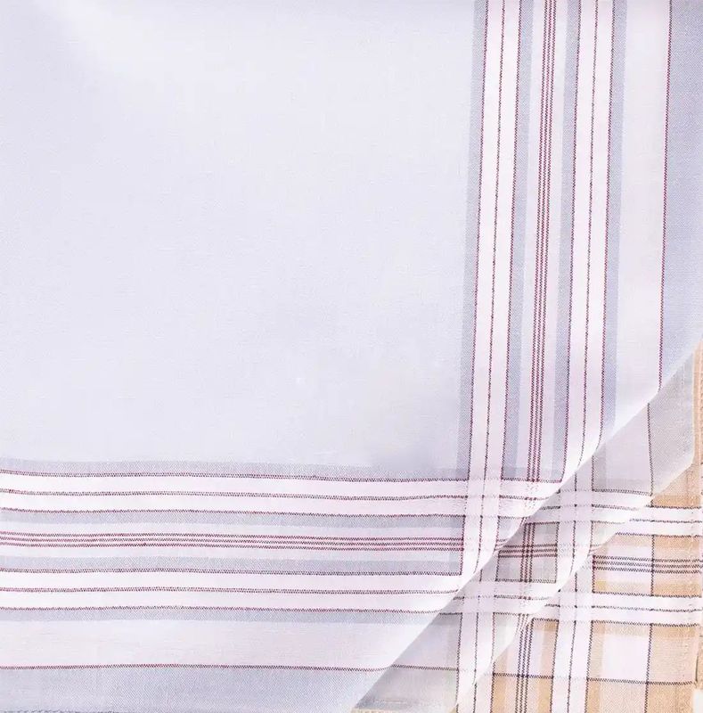 Tiseco - Zakdoek - Grijs/Blauw/Bruin - Katoen - 12 Stuks