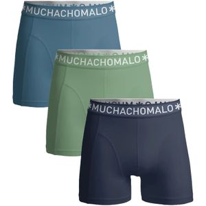Muchachomalo 3-Pack Heren Boxershort - Solid  - Blauw