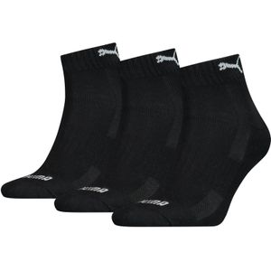 Puma 3-paar Quarter sokken - Badstof zool  - Zwart