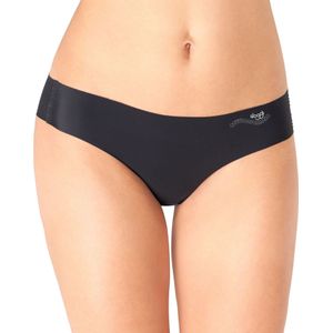 Microfiber Dames Tanga - Zwart - 70% Polyamide 30% Elastaan