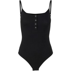 Rib spaghetti Body - Myrna - Strap Body - Body spaghetti bandjes - Zwart