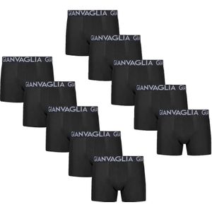 Gianvaglia 10-pack Heren boxershort katoen - Zwart - Elastisch katoenen heren ondergoed - Multipack voordeelverpakking