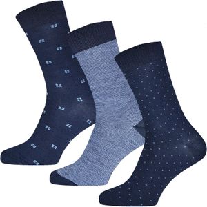Gianvaglia Deluxe 3-paar heren sokken  - Blauw