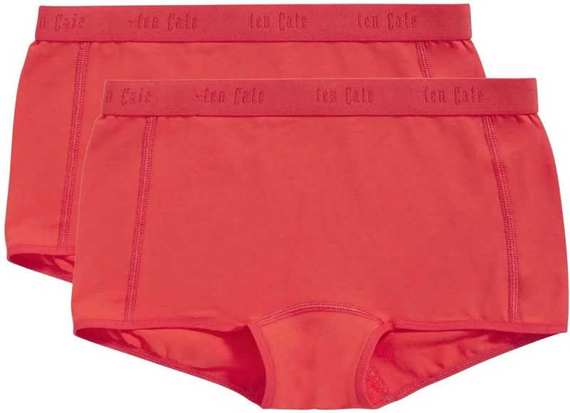 Ten Cate 2-pak meisjes boxershorts Organic 31986 - Meisjes ondergoed biologisch katoen  - Rood