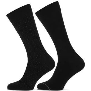 Marcmarcs 2-pack- Heren katoenen sokken met print  - Zwart