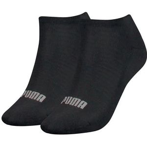 Puma 2 paar - dames sneaker sokken - Badstof zool  - Zwart