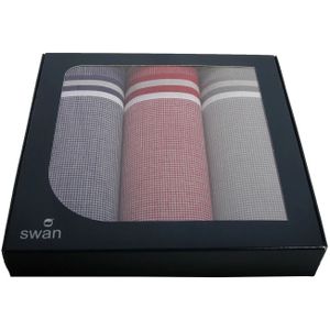Swan 3 stuks - Heren zakdoeken Classic-2  - Blauw