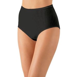 Dames Tailleslip 100% biologisch katoen - Hoge dames onderbroek - Dubbel kruisje  - Zwart