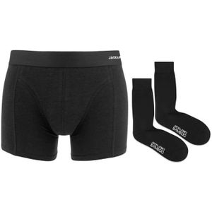 Jack & Jones 3-Pack Bamboe sokken / boxer  - Black - Cadeau  - Zwart