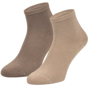 Boru Bamboo 2-pak sneaker sokken  - Beige