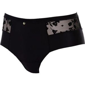 Dames hipstring Cherie - microfiber 34040 - Kanten microvezel onderbroek  - Zwart