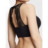 Pieces dames Kanten top - Milla Lace  - Zwart