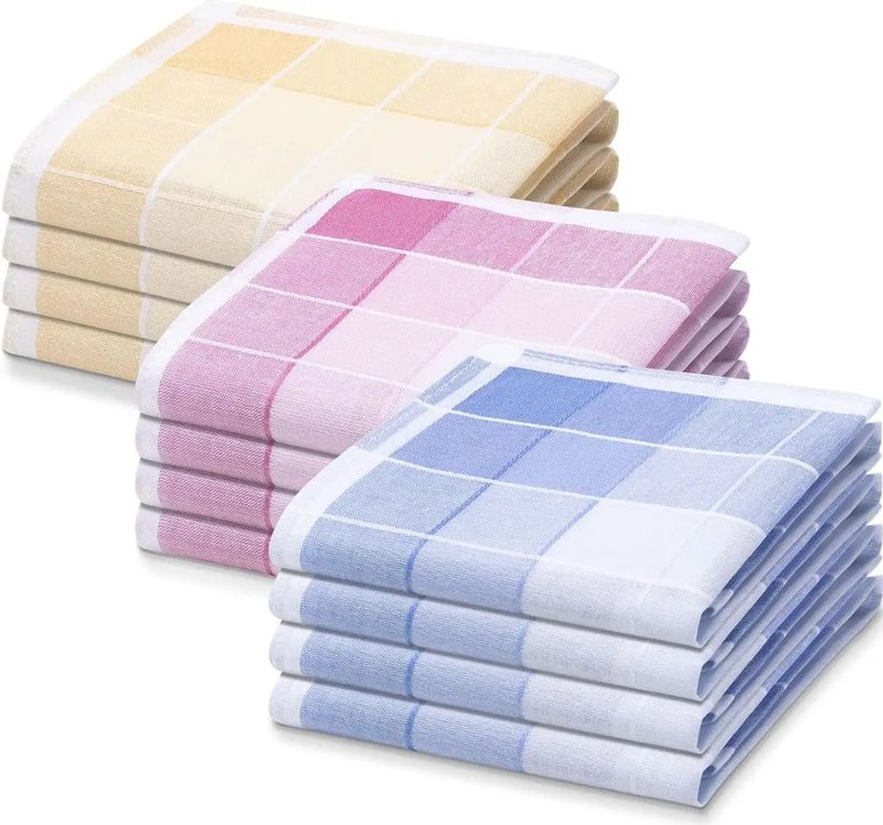 Swan 12 stuks Dames zakdoeken Ruit - Copy - DSZ2314 - Blauw