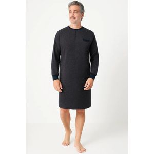 Paul Hopkins heren nachthemd lange mouw -  Stippel  - Blauw