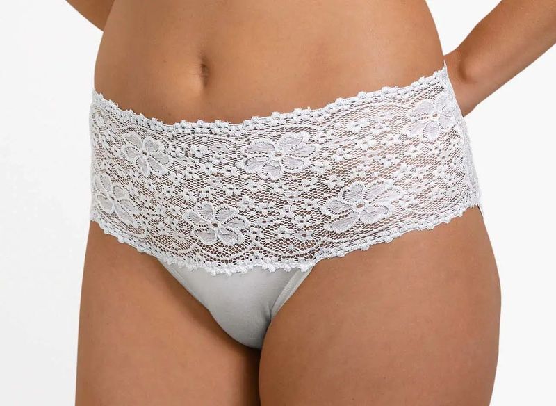 Millefleurs - Luxe Hoge Maxi Slip - Wit - Dames Taille Slip - Viscose & Modal
