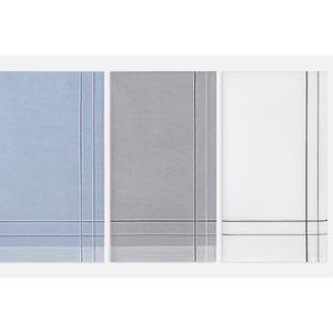 Tiseco - Blue Winter - Heren Zakdoeken - Blauw - Voordeelverpakking - 12 Stuks