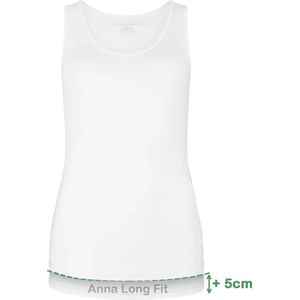Bamboo Basics 2-pak Extra lange hemden dames - brede band - Anna  - Wit