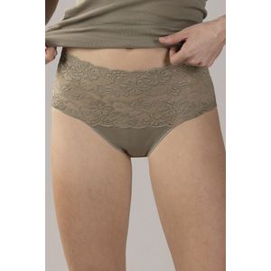 Nina von C dames taille slip kant - Biologisch katoen - Katoenen kanten dames onderbroek - ondergoed  - Groen