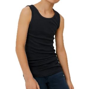 Comfort Feeling katoen jongens hemd - Kinder onderhemd - Jongens singlet katoen - Zwart