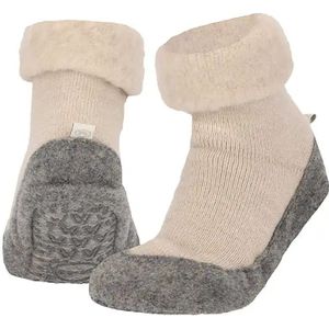 Apollo warme slofsokken - Anti slip huissokken - Pantoffelsokken - Wollen grip sokken voor dames en heren  - Beige