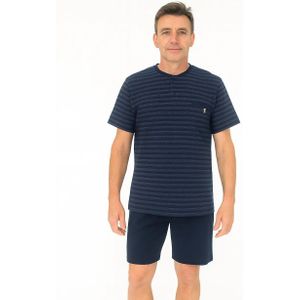 Paul Hopkins Heren shortama Knoopsluiting - Katoen - Donkerblauw