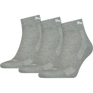 Puma 3-paar Quarter sokken - Badstof zool  - Grijs