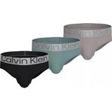 Calvin Klein 3-Pack Heren slips - Hip Brief Reconsidered Steel - Microvezel heren heupslip - Brede tailleband  - Zwart