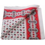 Boeren zakdoek Koffieboon rood 55 x 55 cm - HRBZ40 - Wit