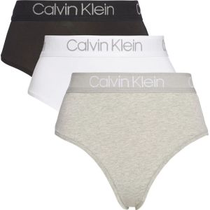 Calvin Klein Hoge string 3-Pack - High Waist Thong  - Wit
