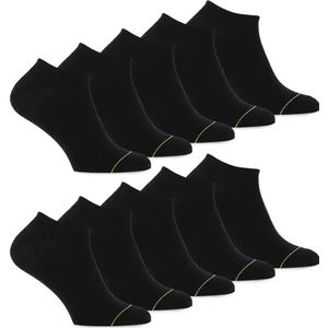 Primair - Eco - Sneaker Sokken - Zwart - 10-paar - Katoen - Dames & Heren