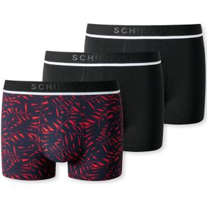 Schiesser 3-pack heren boxershort 95/5 -  Red leaves  - Blauw