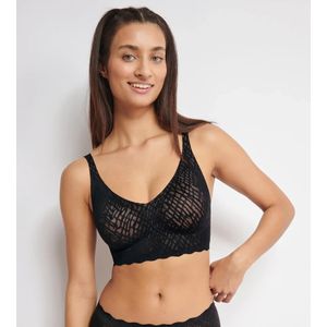 Sloggi Zero Feel Kanten Bralette gevuld - Bliss - Bh Top met smalle bandjes - Uitneembare vulling  - Zwart