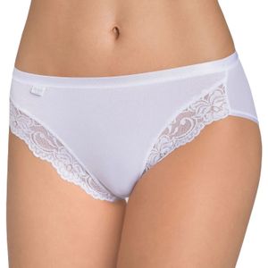 Sloggi Romance Tai - Kanten dames heup slip - Kanten dames onderbroek - Comfort ondergoed  - Wit