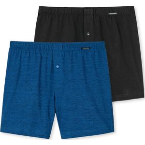 Schiesser 2-Pack heren wijde boxershort katoen - Royal  - Zwart