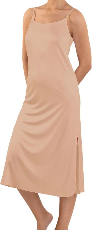 Nina von C onderjurk extra lang 120CM - Viscose Antistatische neglige  - Huidkleur